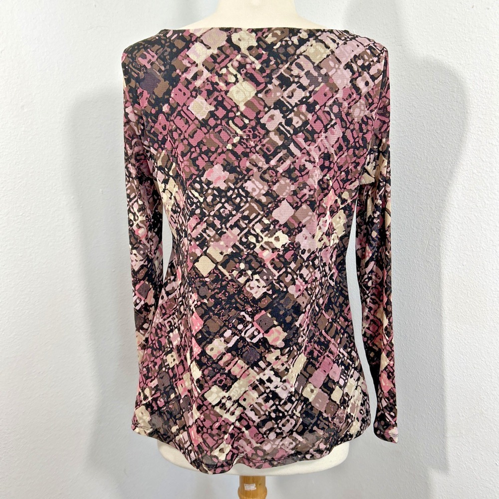 Vtg Axcess Babydoll Top Womens M Abstract Grunge Y2K Indie Sleaze Blouse - Picture 2 of 8